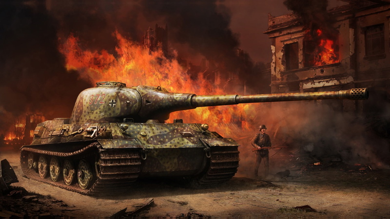 Tank, art, Panzerkampfwagen VI Ausf.B, Tiger II, war, 1080P, King tiger II, Vitalii Smyk