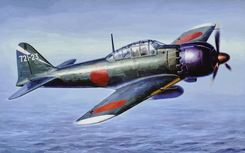 airplane, World War II, nature, fighter plane, Japanese, 720P, adventure, air vehicle, transportation, motion, aircraft, flying, military aircraft, sea