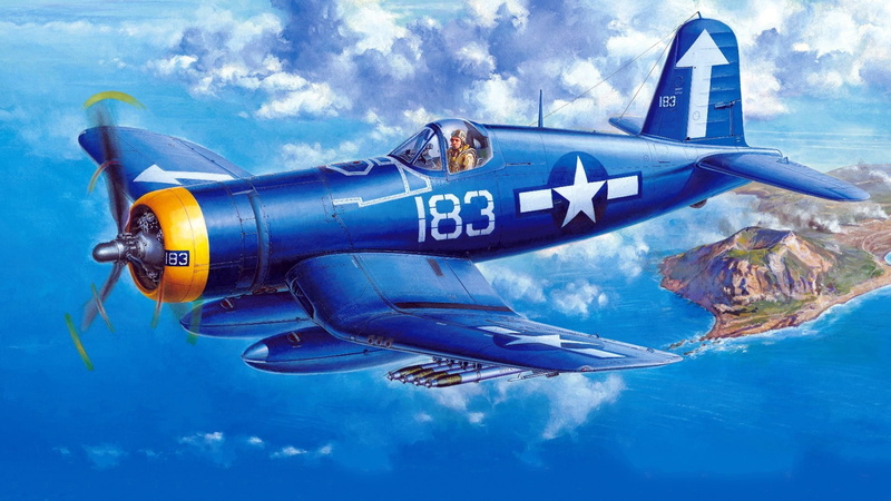 F4U-1D, 1080P, Corsair, Chance Vought, single carrier-based fighter