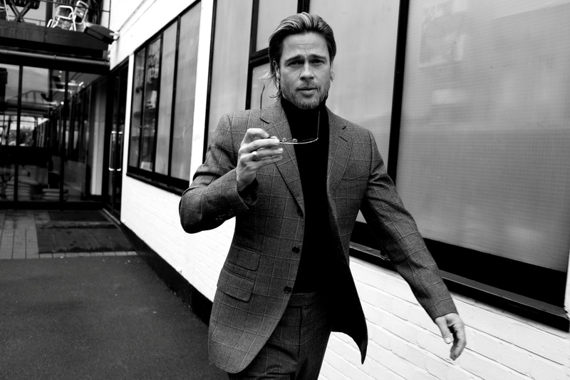 actor, photo, brad, brad pitt, 2K, monochrome, pitt, grayscale