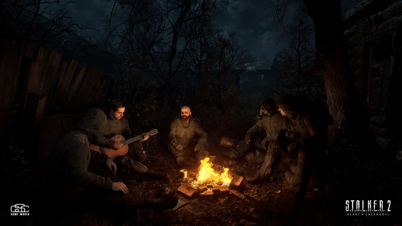 guitar, S.T.A.L.K.E.R., S.T.A.L.K.E.R. 2, 4K, video games, video game art, campfire