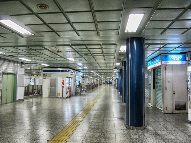 station, city, building, train, mass transit, subway, architectural column, painted, flooring, indoors, transportation, absence, urban, the way forward