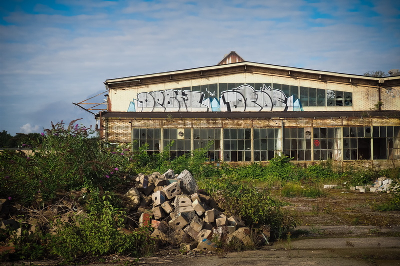 past, ruin, abandoned, train hall, cloud - sky, stainless, window, tree, old factory hall, void hall, goods station, plant, communication, pforphoto, built structure