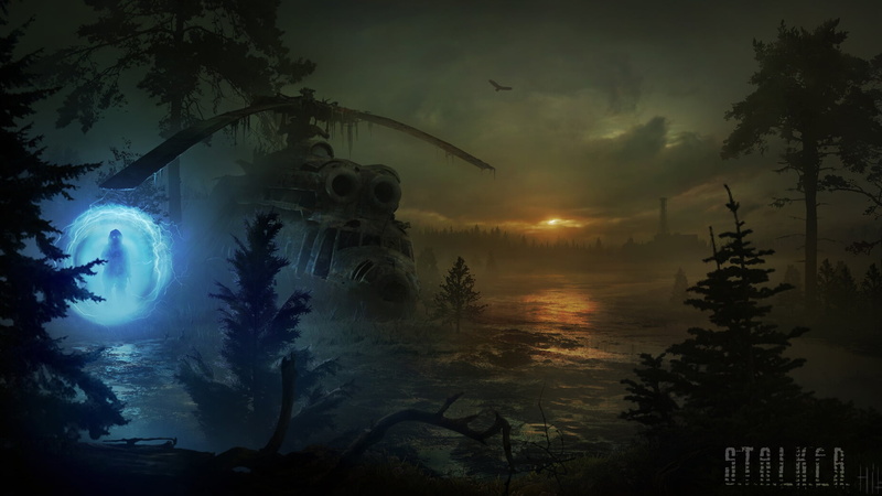 helicopter, art, Yuri Hill, Pripyat, 1080P, Stalker 2, night