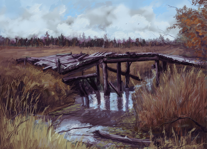 no People, day, broken, water, abandoned, land, beauty in nature, transportation, sky, bridge, tranquility, rural Scene, nature, connection, landscape