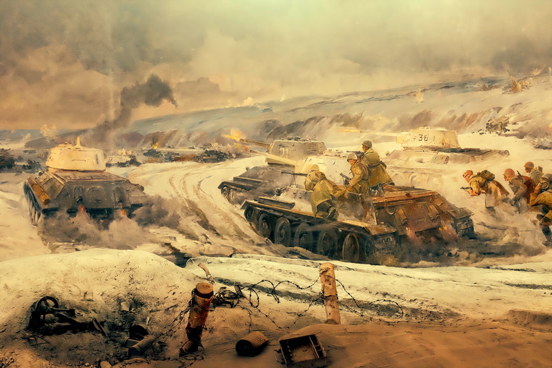 nature, mining, " Battle of Stalingrad", earth Mover, winter, cold temperature, 4K, heavy, non-urban scene, scenics - nature, land, behind, sky, snow