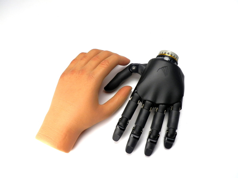 high-tech, design, humanoid, communication, handgun, hand prosthesis, holding, white background, cut out, robot, people, indoors, close-up, human body part