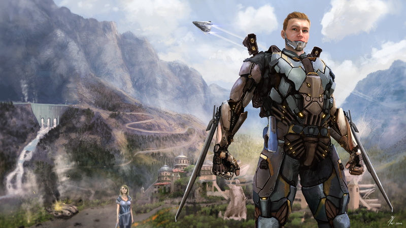 prosthesis, atmosphere, jetpack, mountains, tank, mansion, Commander, machine, valley, statue, spaceship, Elite, 4K, sword, dam, Vista, Elite: Dangerous