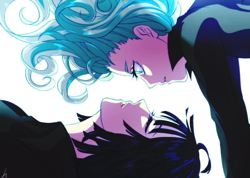 One-Punch Man, Tatsumaki (One-Punch Man), Fubuki (One-Punch Man), Green Hair, Black Hair, Green Eyes, Anime, 720P