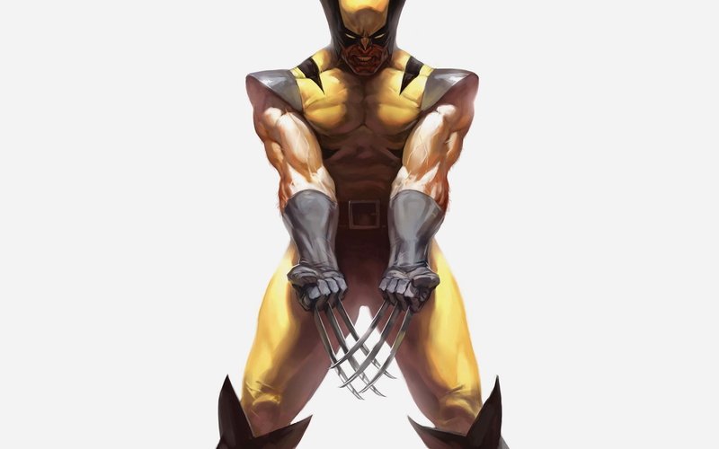 body paint, athlete, one person, shirtless, healthy lifestyle, young adult, gold colored, x-men, indoors, Comics, Wolverine, standing, 1080P