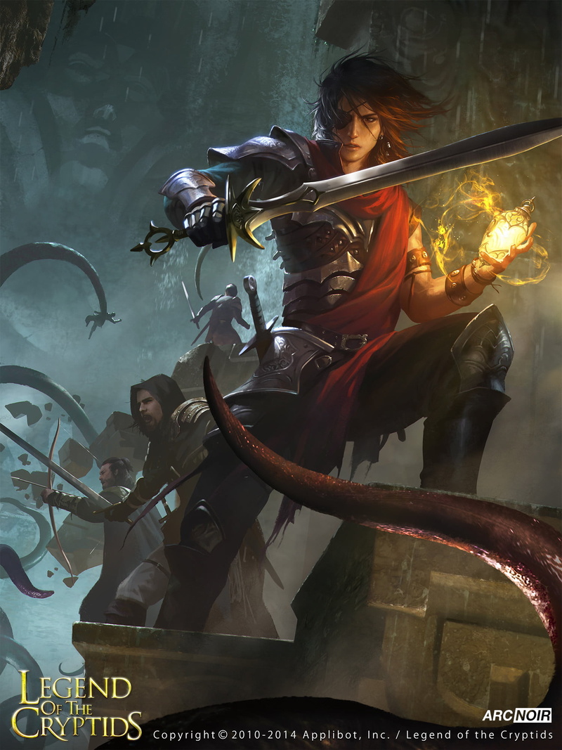 creature, eye patch, Arc Noir, wind, fighting, sword, drawing, warrior, weapon, 1080P, spell, men, Legend of the Cryptids