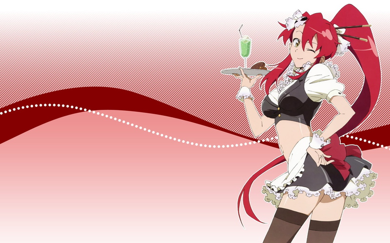 1080P, Drink, Glass, traditional clothing, Smile, pattern, lifestyles, nature, Long Hair, studio shot, clothing, real people, Skirt, Tengen Toppa Gurren Lagann