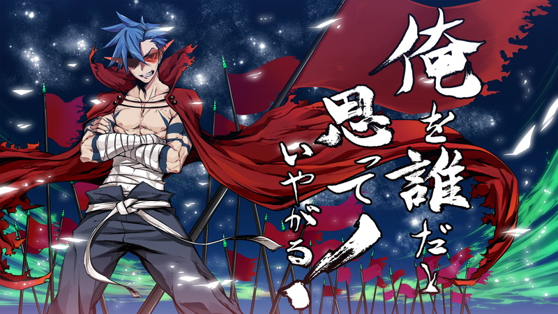 gurren, tattoo, hair, blue, tagme, red, sasetsu, cape, eyes, stars, 1080P, male, tengen, lagann, toppa, kamina