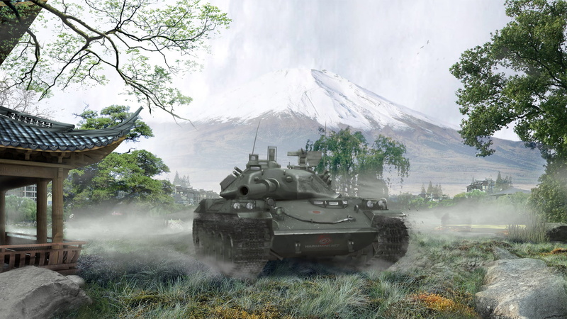 sky, smoke - physical structure, plant, nature, scenics - nature, field, tank, tanks, transportation, Japan, day, WoT, World of Tanks, battle, outdoors