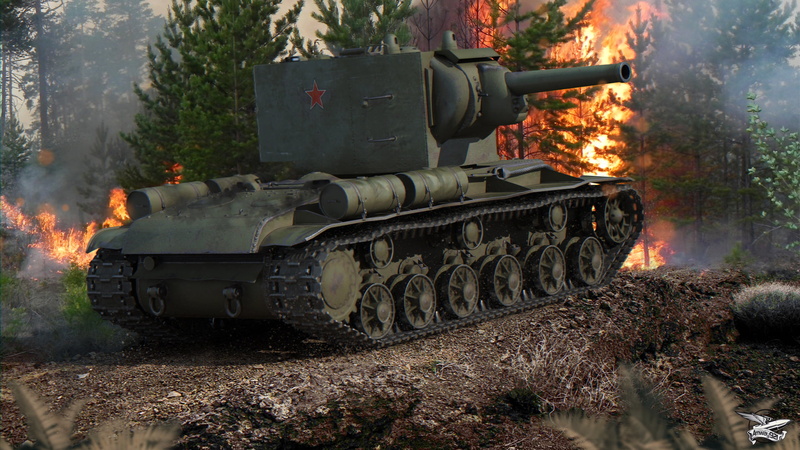 russia, battlefield, day, fire - Natural Phenomenon, power, army, flame, heavy, KV-2, battle, transportation, cannon, armor, World of Tanks, smoke, military