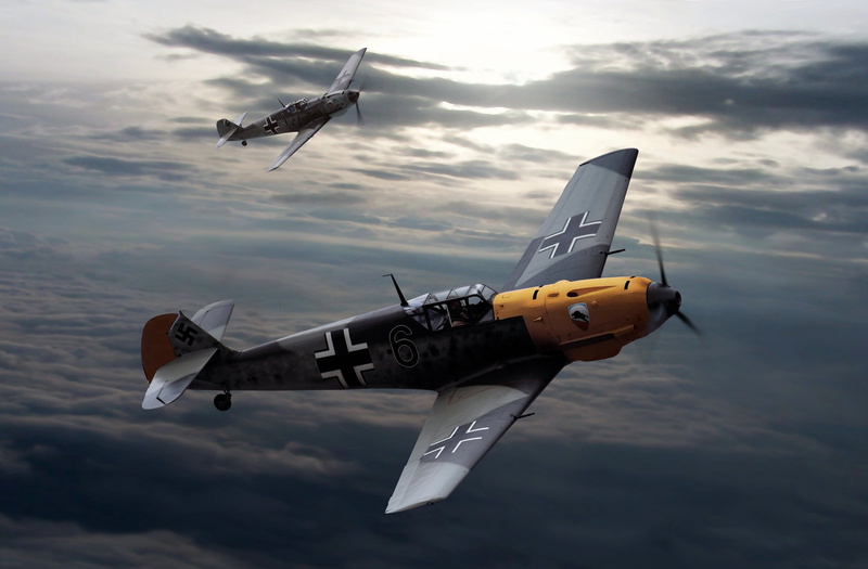aircraft Wing, fighter Plane, air Vehicle, armed Forces, no people, mode of Transport, airplane, sky, bomber Plane, Messerschmitt, orange, speed, 2K, plane