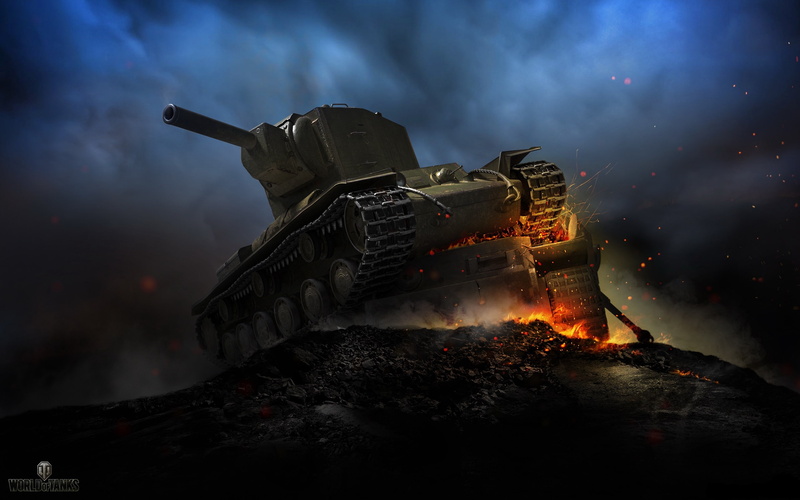 burning, dusk, nature, sky, tank, KV-2, weapon, armor, smoke, outdoors, art, no people, World of Tanks, military, sparks, heavy, USSR, war, fire, motion