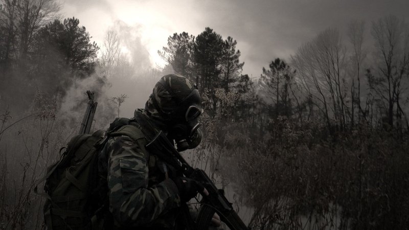 gas, art, hd, 1080P, ak, Military, x, aircraft, masks, Trees, weapons
