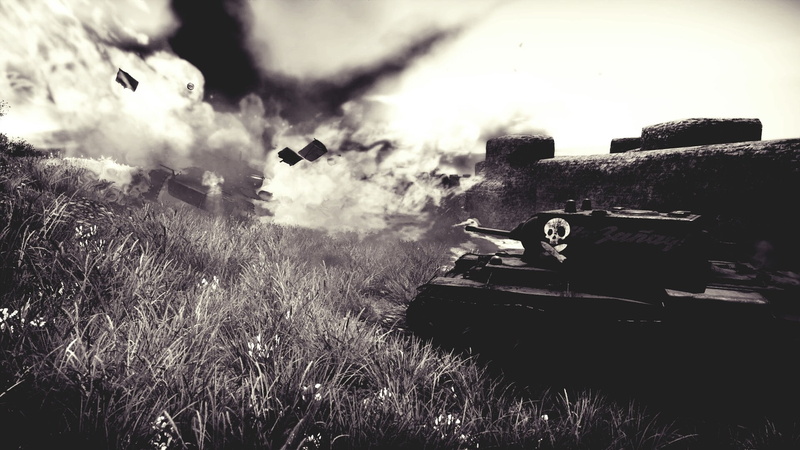 sky, 1080P, outdoors, weapon, tank, mode of transportation, smoke - physical structure, grass, plant, military, day, gun, environment, cloud - sky, the past