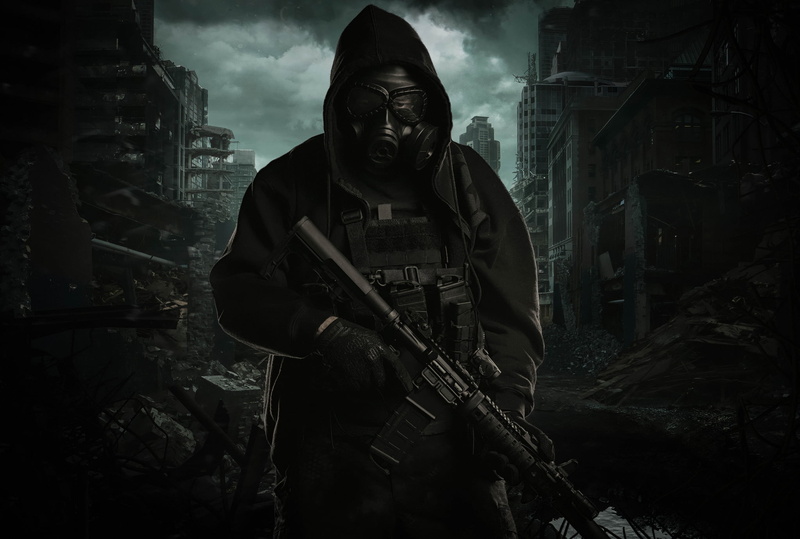 armed Forces, pistol, mask, mask - disguise, body Armor, horror, war, obscured face, officer, assault rifle, army Soldier, infantry, violence, illustration