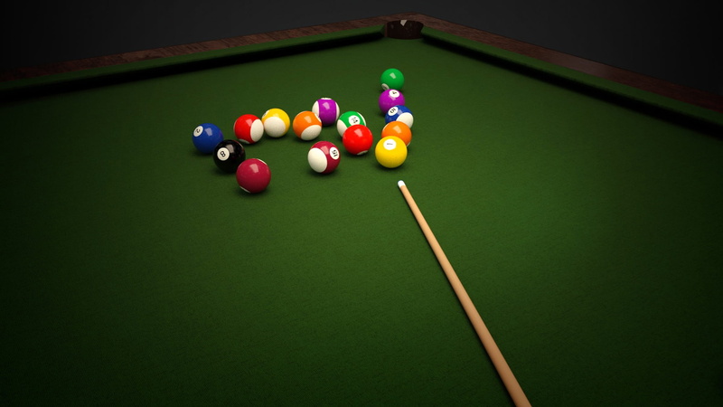 cloth, leisure activity, snooker, 3d model, balls, pool cue, green, sport, company, relaxation, number, rendering, snooker and pool, table, leisure games