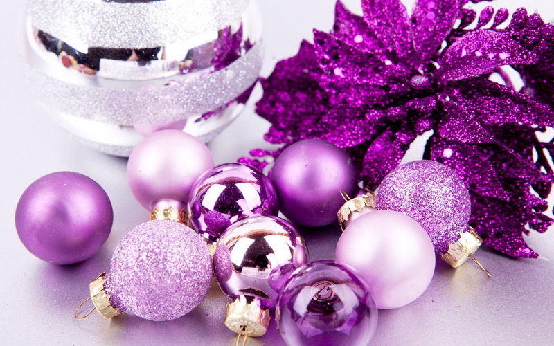 winter, decorations, decoration, Christmas, Holidays, purple, balls, 720P, toys, lilac, New Year