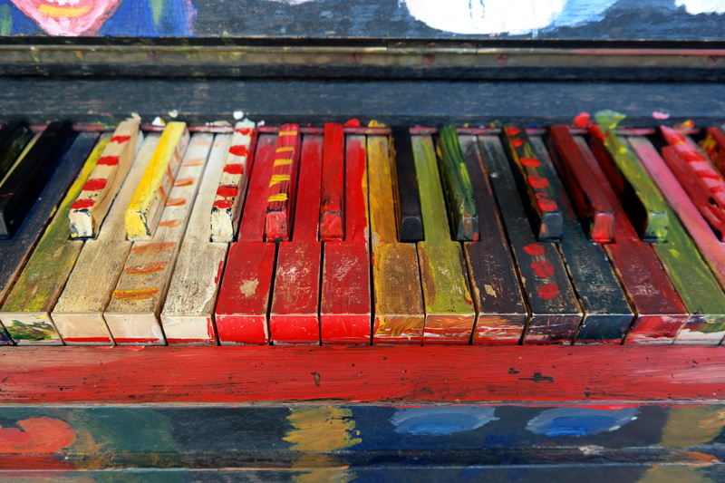 no people, piano keyboard, variation, in a row, paint, color, colorful, side by side, choice, art and craft, instrument, red, multicolored, keys, arrangement
