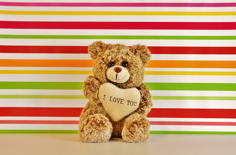 love, funny, no people, striped, heart, studio shot, close-up, toy, representation, 5K, teddy, affection, soft toy, holding, plush, indoors, text, western script