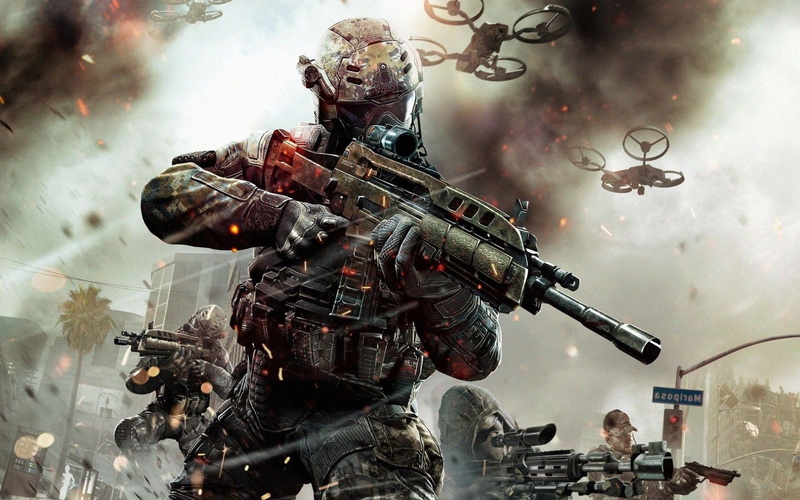 people, male likeness, soldier, war, military, call of duty, smoke - physical structure, group of people, art and craft, army soldier, video games, reflection