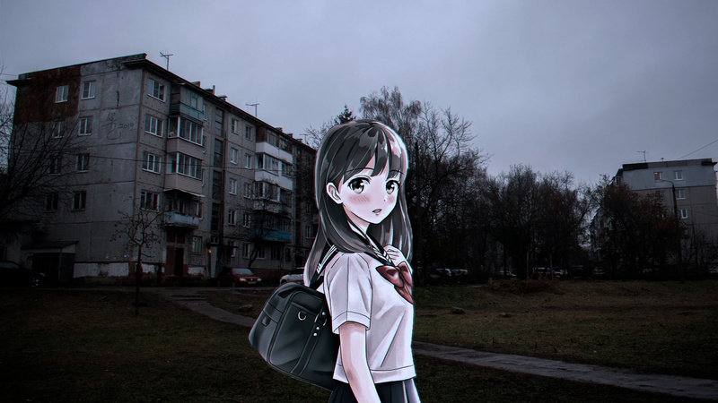 Soviet Union, school, Russia, anime_irl, house, anime girls, 1080P