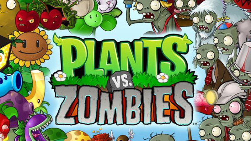 1080P, food, art and craft, animal themes, Plants Vs. Zombies, snack, full frame, text, Video Game, reptile, outdoors, multi colored, western script, animal