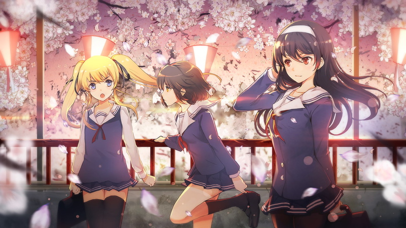 Utaha Kasumigaoka, Red Eyes, Saekano: How to Raise a Boring Girlfriend, 1080P, Skirt, Blonde, Girl, Eriri Spencer Sawamura, Brown Hair, Twintails, Smile