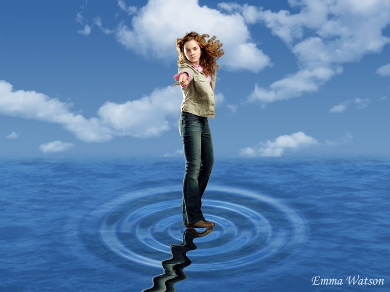 water, sea, actress, young women, cloud - sky, full length, Harry Potter, text, Emma Watson, movies, 480P, sky, day, real people, teenager, standing, front view