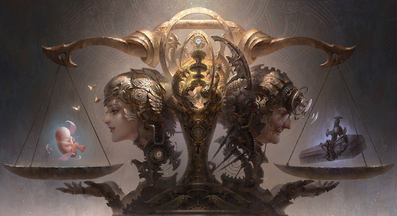 baby, guangjian huang, coffins, steampunk, 720P, artwork, gears, scale