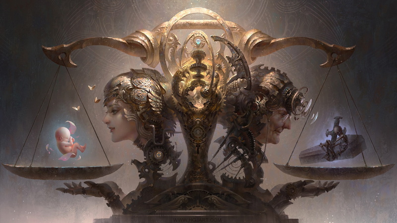 life, clockwork, artwork, digital art, death, 1080P, fantasy art