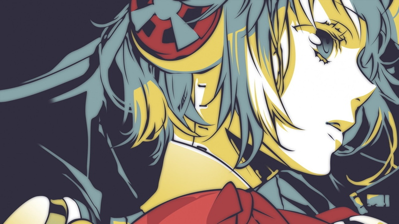 creativity, Persona series, full frame, Aigis, yellow, representation, male likeness, human representation, anime girls, no people, close-up, white color