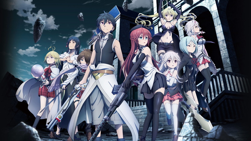 Levi Kazama, Red Eyes, Brown Hair, Trinity Seven, Blonde, White Hair, Lieselotte Sherlock, Pink Eyes, Twintails, Anime, Black Hair, Red Hair, Gun, Long Hair