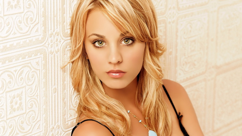 looking at camera, indoors, elegance, human hair, looking at viewer, human face, young adult, one person, actress, 1080P, glamour, modern, headshot, Kaley Cuoco