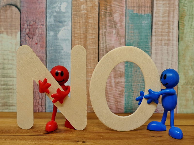toy, art and craft, blue, figures, funny, rejection, directly above, freestanding, craft, no, negation, refusal, wood - material, repellency, emotion, red