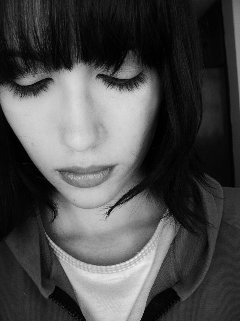 human hair, only women, alone, emotional, grayscale, lonely, 2K, girl, unhappy, leisure activity, real people, headshot, spooky, human face, hair, beautiful woman
