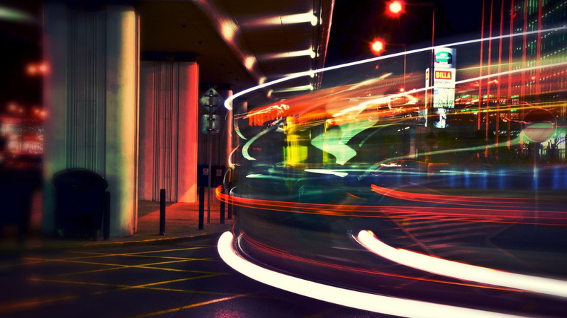 signs, lights, long exposure, light trails, exposure, night, light, city, long, 1080P, trails