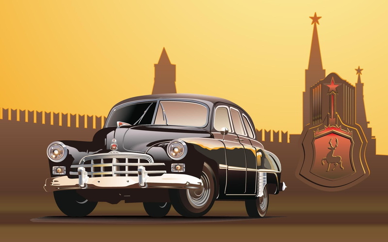 1080P, vector, cars, limosine, black, gaz 12, zim, gaz, russian