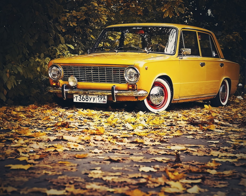 yellow, 720P, autumn, murat, hd, cars, tofas, classic, leaves