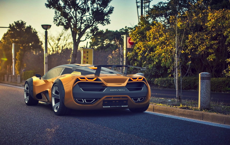 technology, motor vehicle, street, nature, rear view, sunlight, modern, city, growth, car, road, driving, day, sports Race, 1080P, raven, black, motorsport