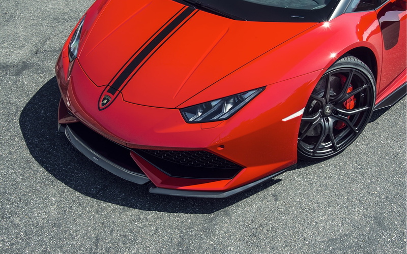 View, Front, 1080P, Lamborghini, huracan, Supercar, Red, 2015