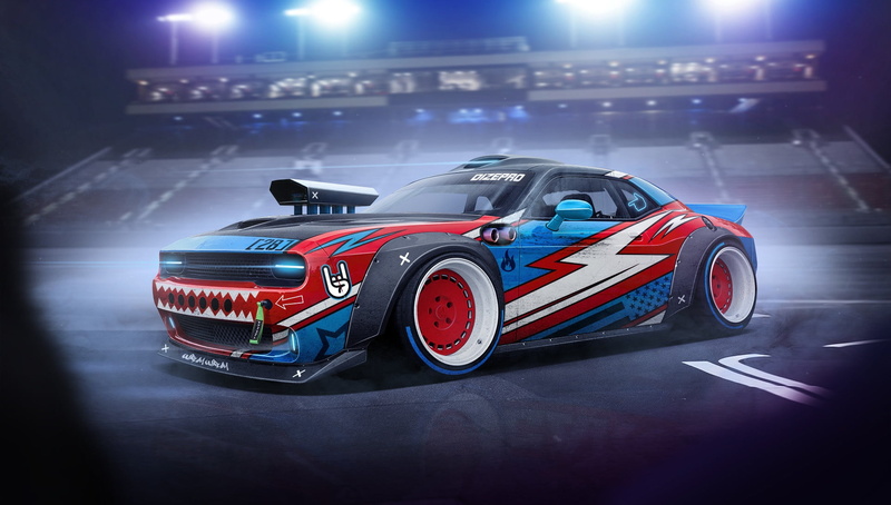 driving, racecar, sports track, sports venue, excitement, auto racing, sports race, car, Dodge, competitive sport, illuminated, Dmitry Strukov, sport, 1080P