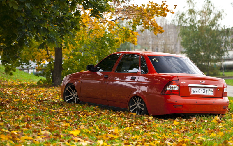 mode of Transport, Lada 2170, autumn, modern, leaves, no People, land Vehicle, bumper, priora, vintage car, prior, engine, motor vehicle, tree, shiny, low Profile Tires