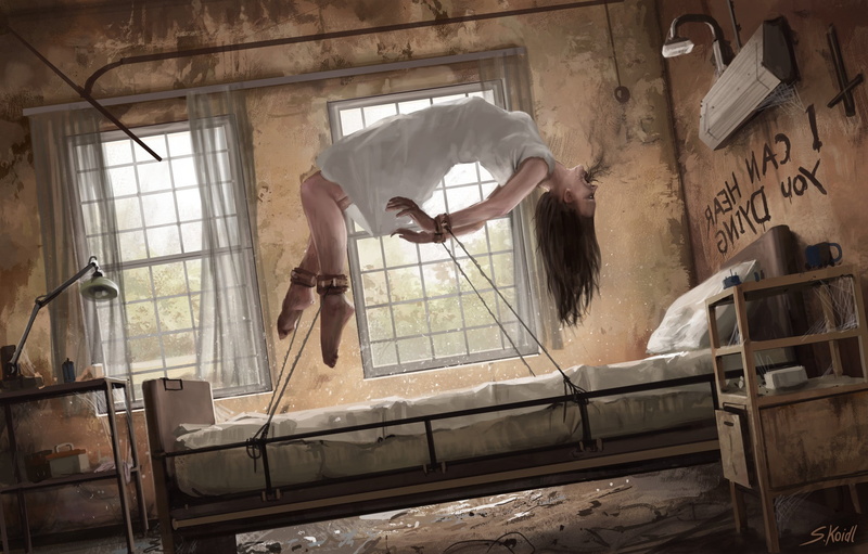 Girl, by Stefan Koidl, Horror, Conjuring, Stefan Koidl, Haunted asylum, Illustration, 1080P, The devil, Asylum, Surreal, Creepy, Art