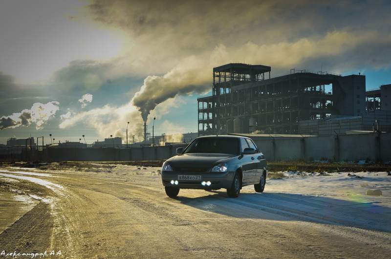nature, cloud - sky, day, Prior, outdoors, industry, smoke - physical structure, machine, Priora, transportation, factory, VAZ, air pollution, built structure