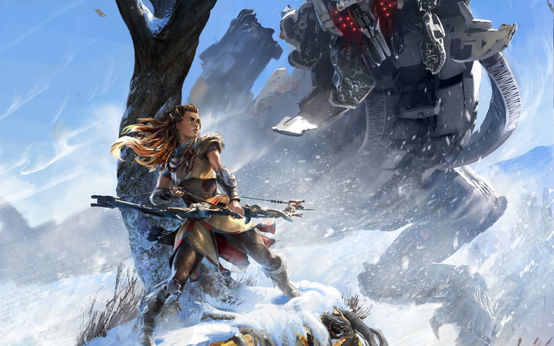 people, outdoors, men, two people, archer, lifestyles, mode of transportation, artwork, clothing, real people, activity, video games, mountain, 2K, Aloy (Horizon: Zero Dawn)